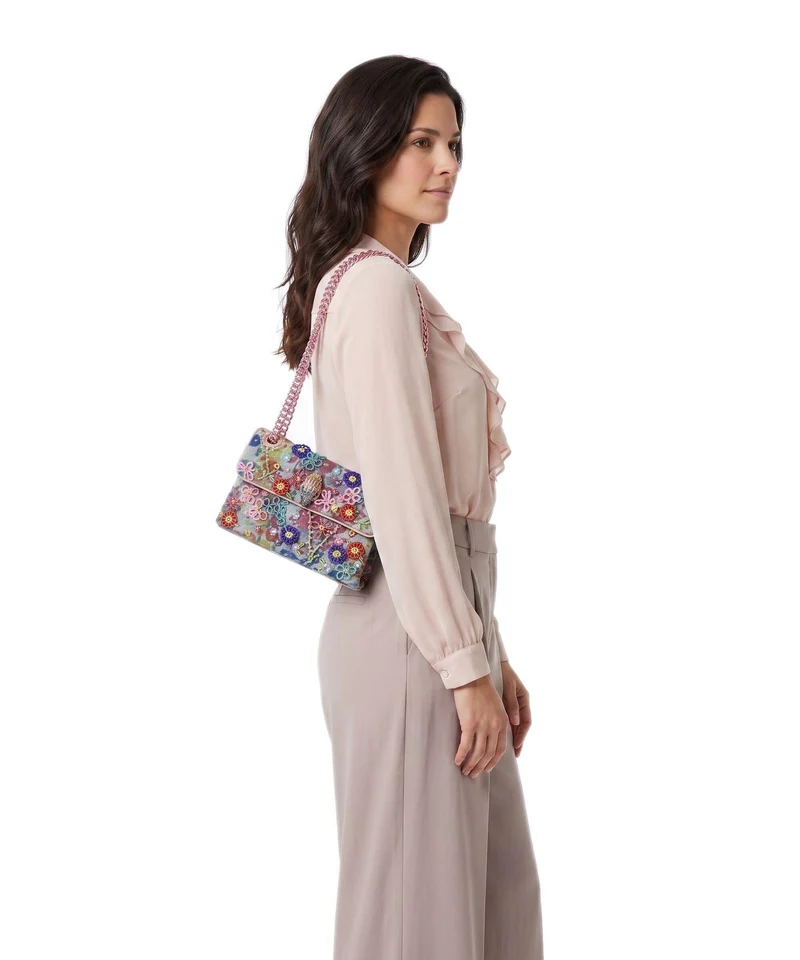 Kurt Geiger Kensington Mini Flower Schultertasche blue