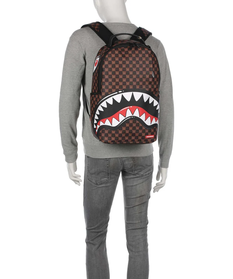 Sprayground Sharks In Paris Wtf Bubble Brown Check Rucksack multicolour