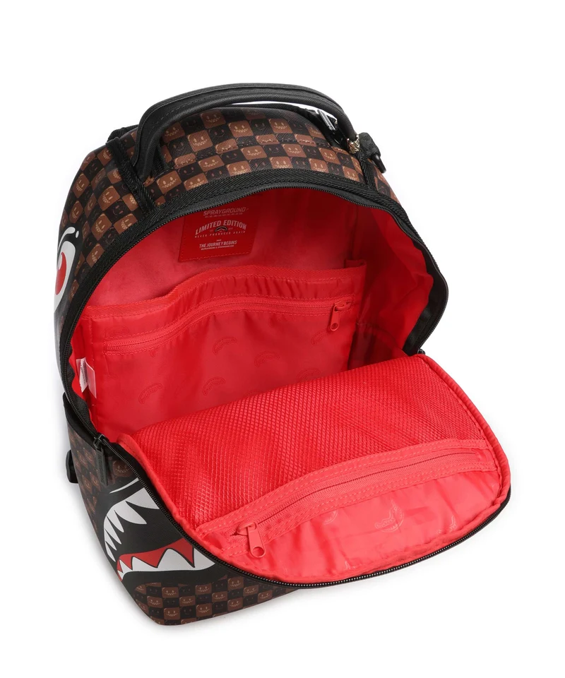 Sprayground Sharks In Paris Wtf Bubble Brown Check Rucksack multicolour