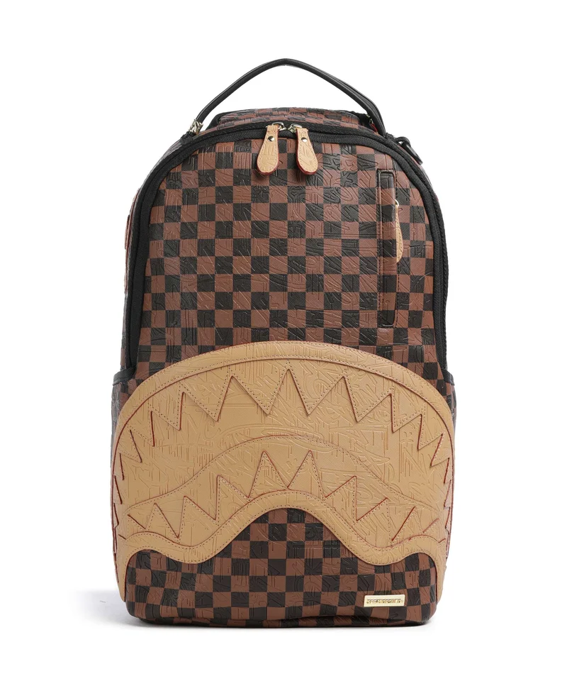 Sprayground Embossed Check Brown Rucksack multicolour