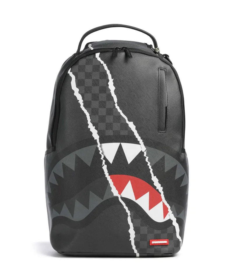 Sprayground Center Rip Revealing Gray Check Rucksack black