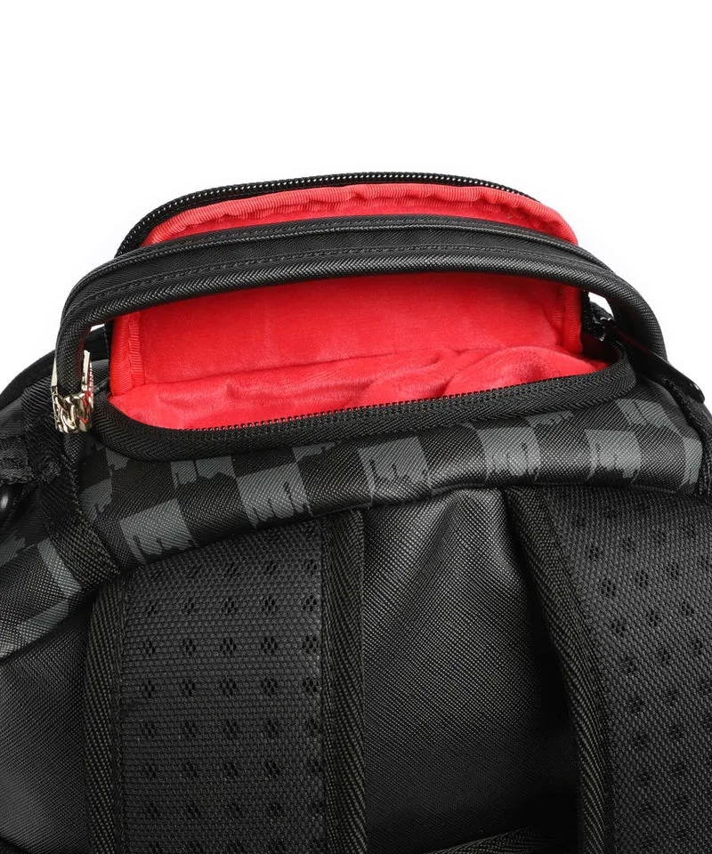Sprayground Black And White Drip Check Shark Rucksack black