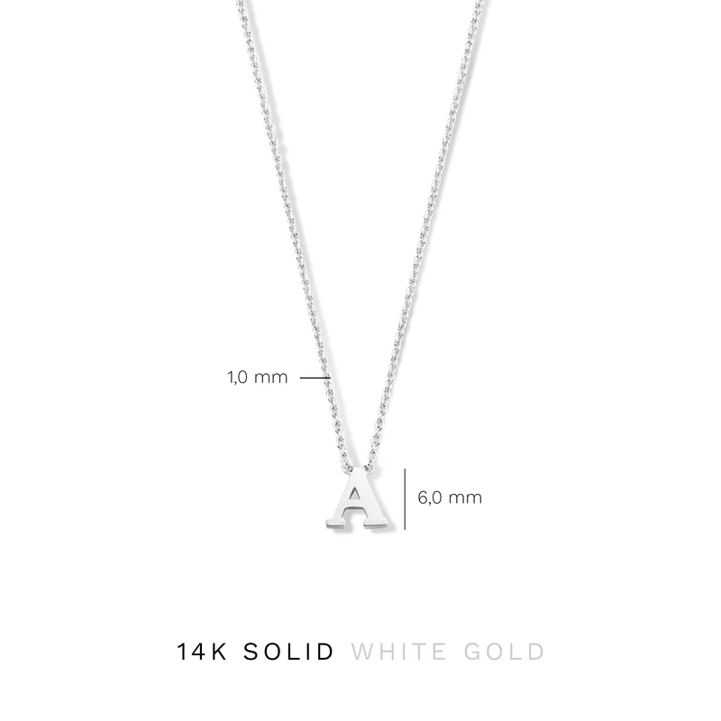 Isabel Bernard Saint Germain Chloé 14 Karat | Weißgold Initiale Halskette IB340061-A