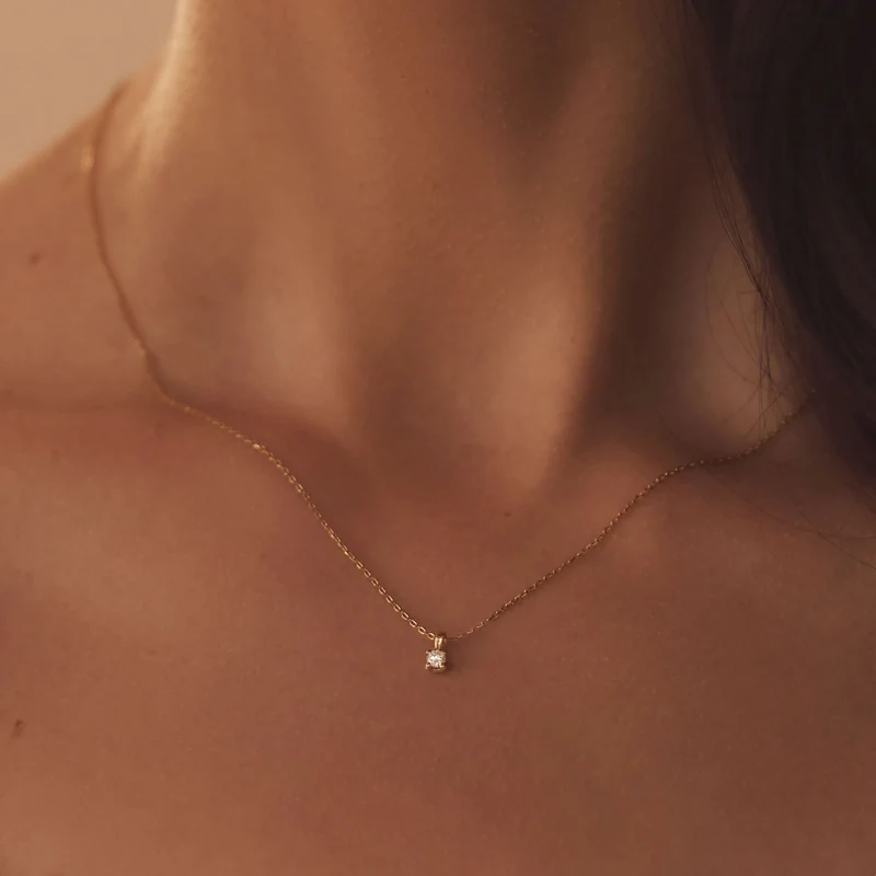 Isabel Bernard De la Paix Celesse 14 Karat | Gold Halskette | Diamant 0.07 Karat | IBD350002