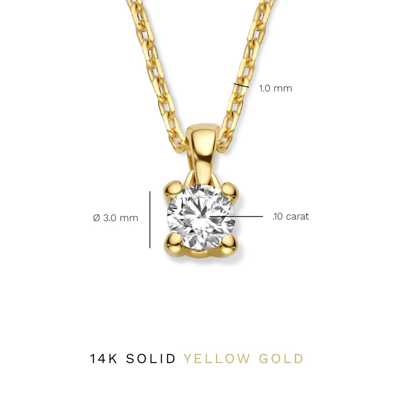 Isabel Bernard De la Paix Christine 14 Karat | Gold Halskette | Diamant 0.10 Karat | IBD350003