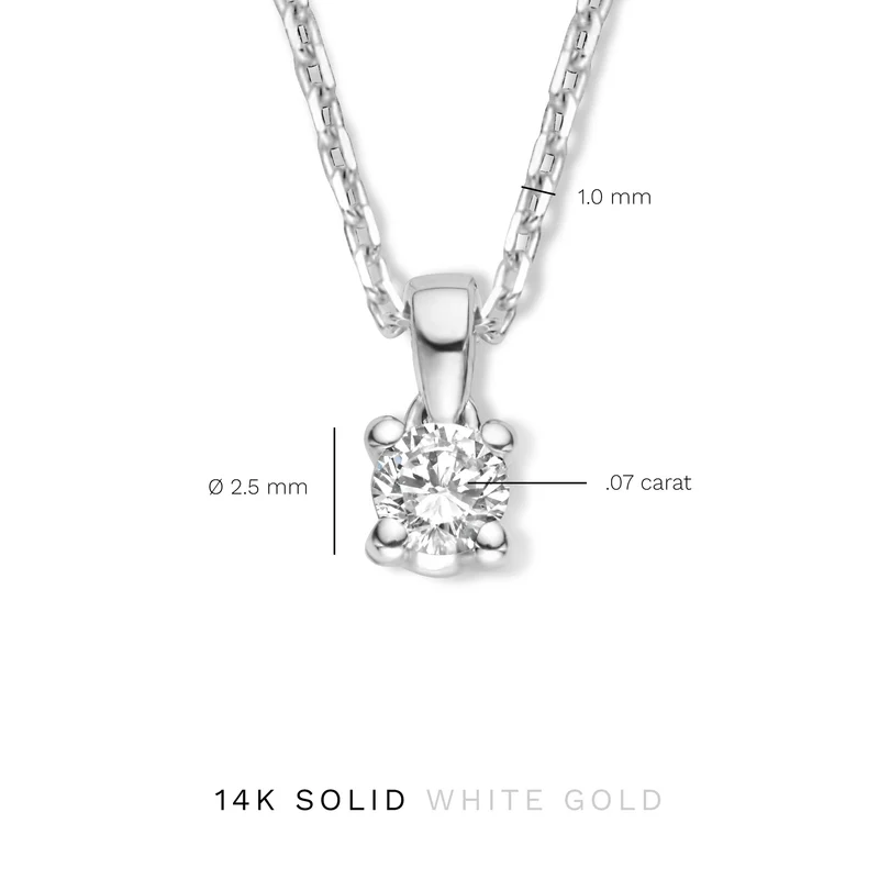 Isabel Bernard De la Paix Celesse 14 Karat | Weißgold Halskette | Diamant 0.07 Karat | IBD350005