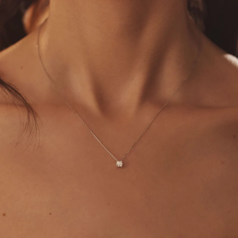 Isabel Bernard De la Paix Hanaé 14 Karat | Weißgold Halskette | Diamant 0.08 Karat | IBD350009