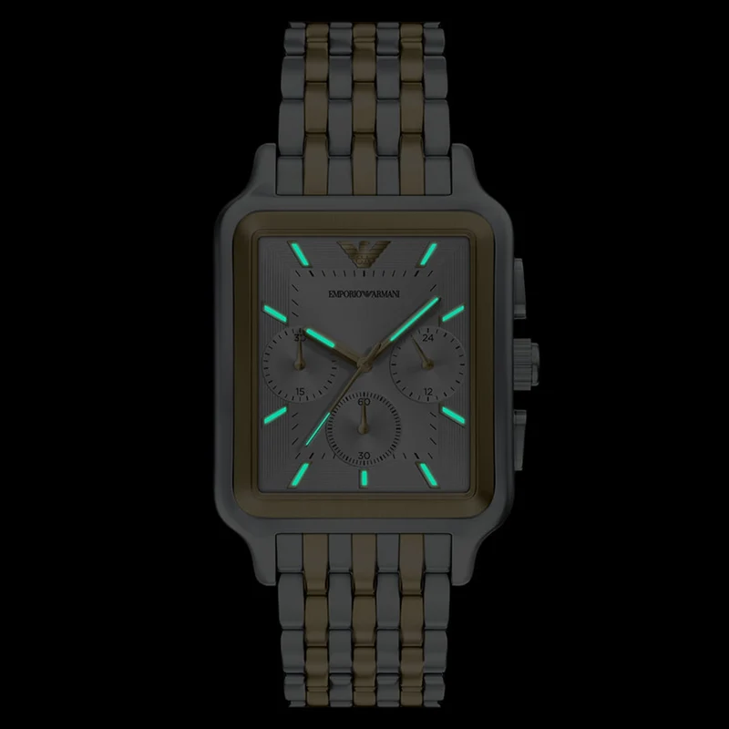 Emporio Armani Rectangular Silver Dial Watch AR11752