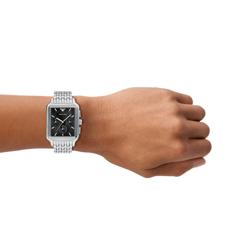 Emporio Armani Rectangular Black Dial Watch AR11751