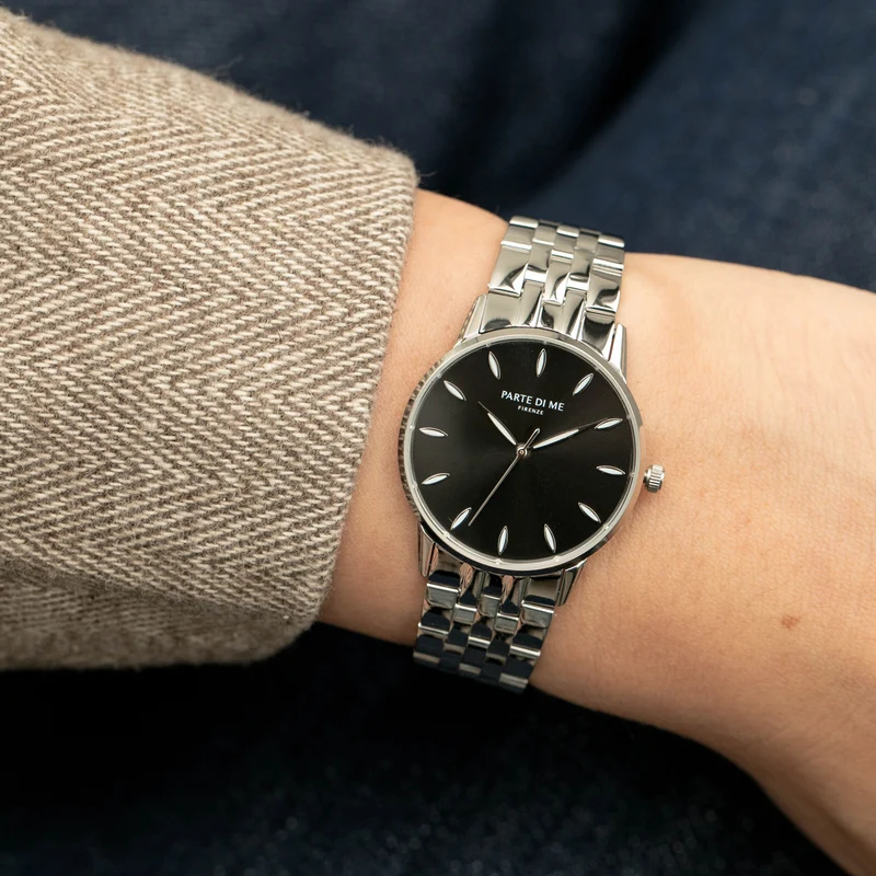 Parte Di Me Orologio rund Damenuhr silberfarben und schwarz PDM09048
