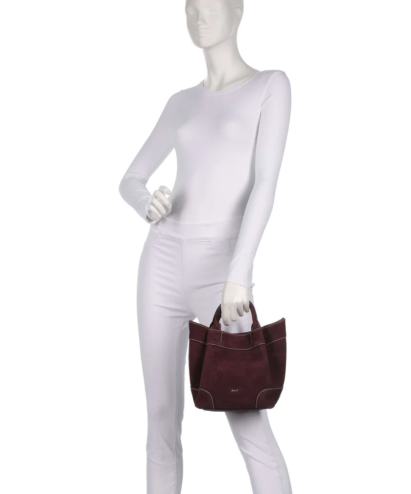 Abro Suede Essential Small Handtasche burgundy