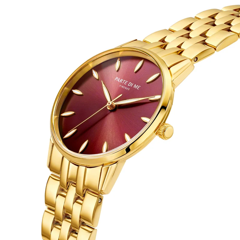 Parte Di Me Orologio rund Damenuhr goldfarben und dunkelbraun PDM09047