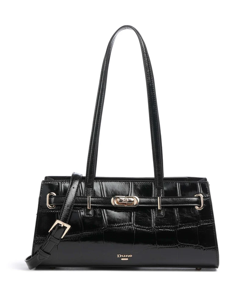 Dune London Depend Schultertasche black croc