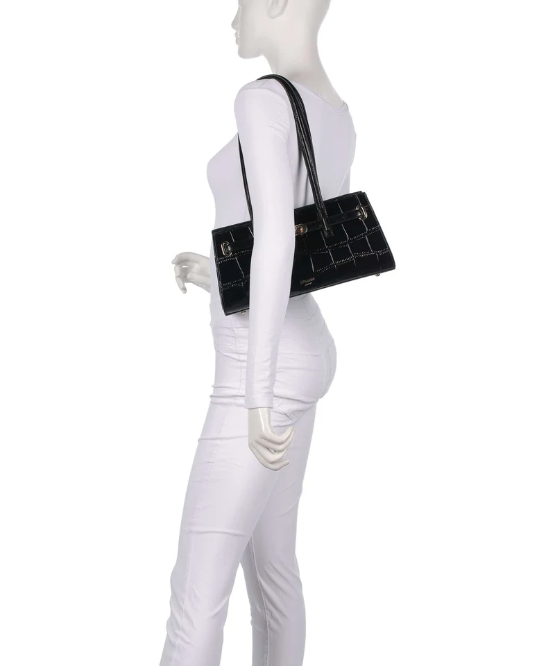 Dune London Depend Schultertasche black croc