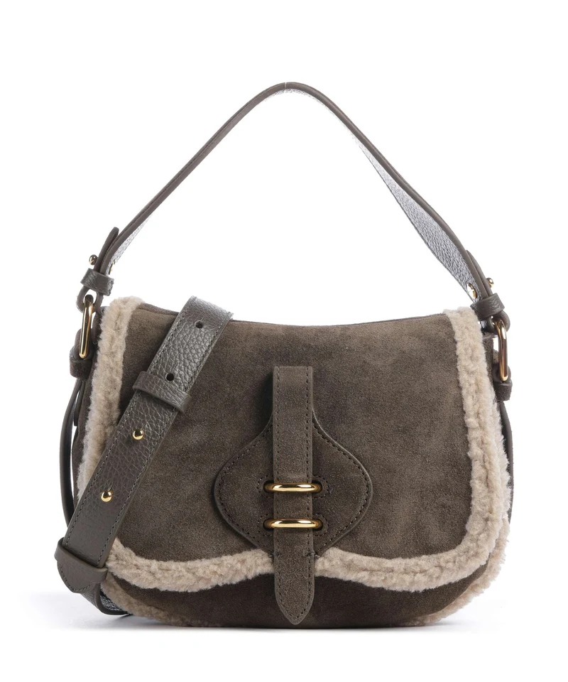 Coccinelle Smash Suede Handtasche fango/warm taupe