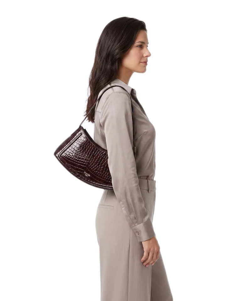 Dune London Dependent Schultertasche burgundy croc