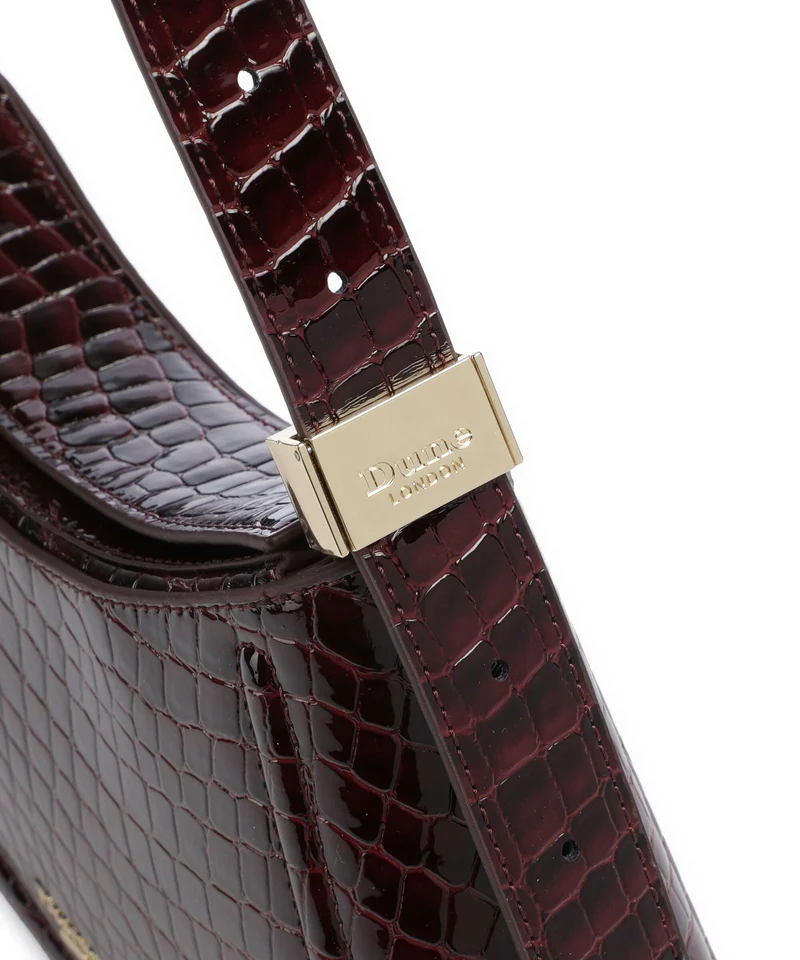 Dune London Dependent Schultertasche burgundy croc