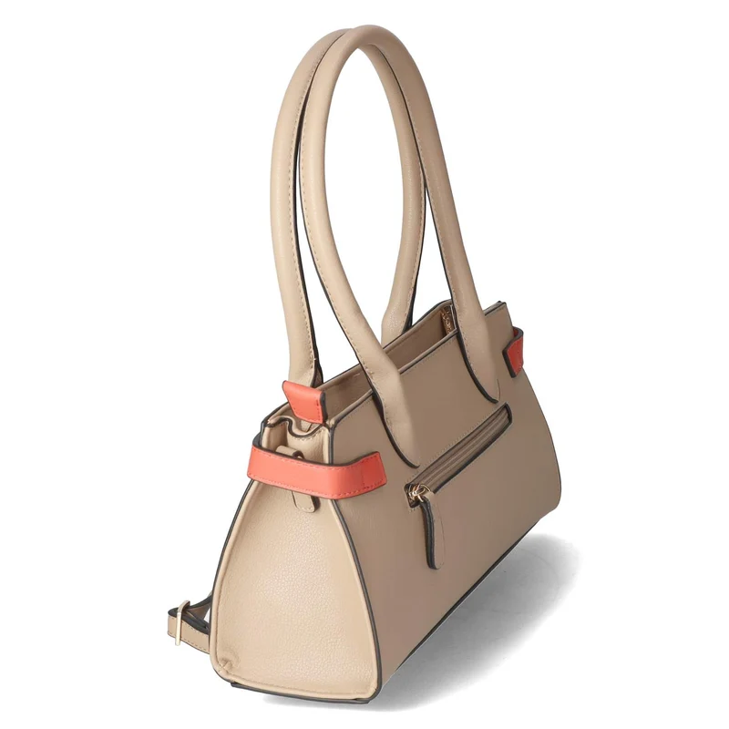 Schultertasche Beige