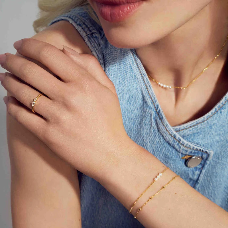 Sif Jakobs Gold Plated Perla Cinque Necklace SJ-N2735-P-YG