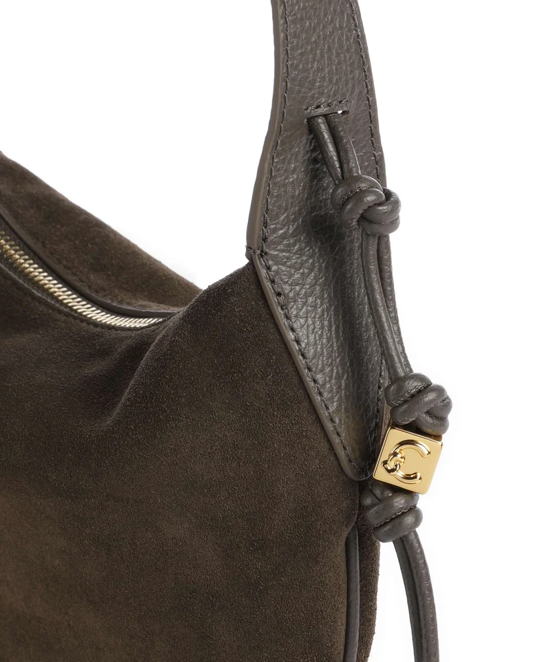 Coccinelle Thess Suede Beuteltasche fango