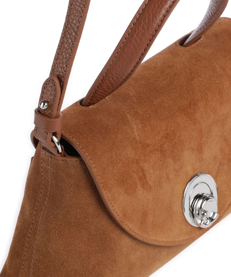 Coccinelle Nikla Suede Handtasche cognac