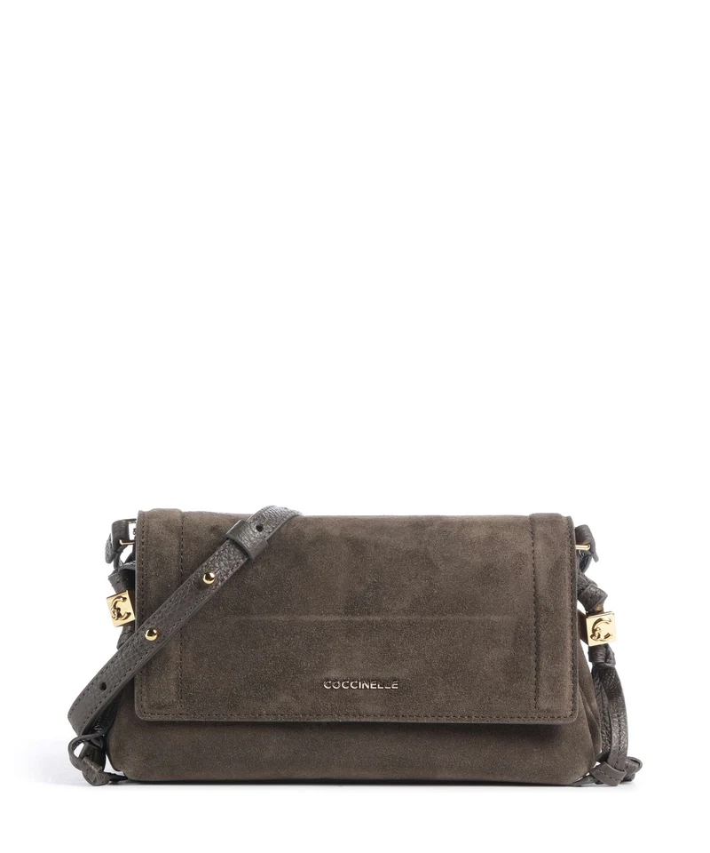 Coccinelle Thess Suede Umhängetasche fango