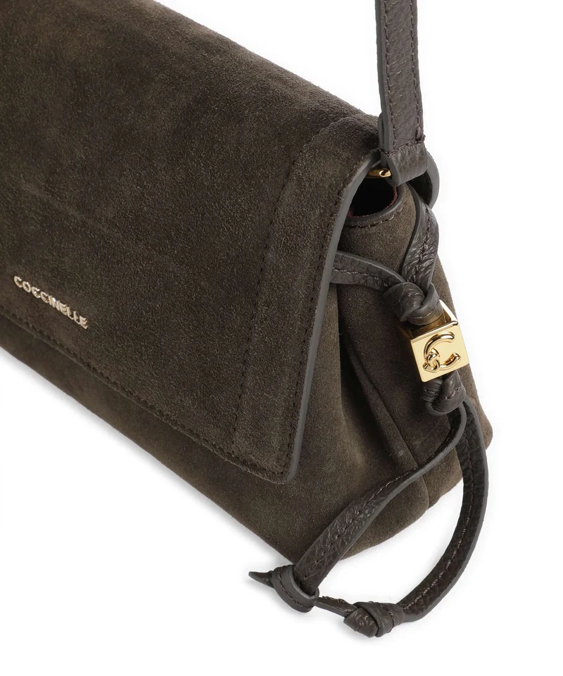 Coccinelle Thess Suede Umhängetasche fango