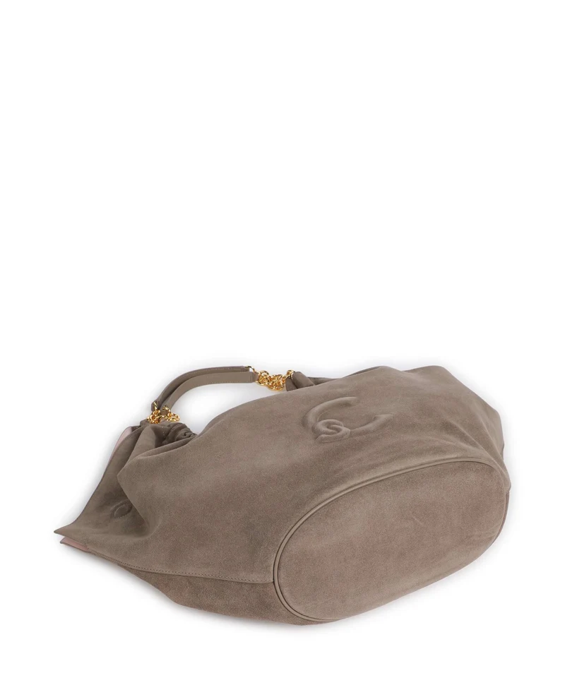 Coccinelle Smash Suede Beuteltasche warm taupe