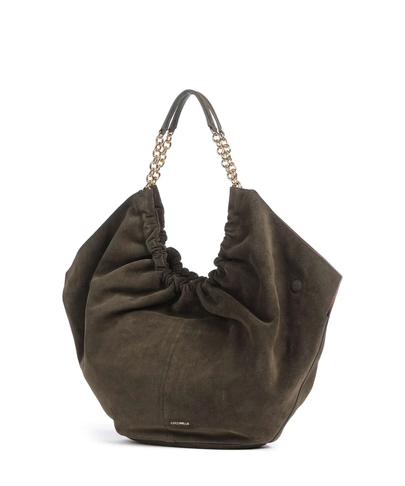 Coccinelle Smash Suede Beuteltasche fango