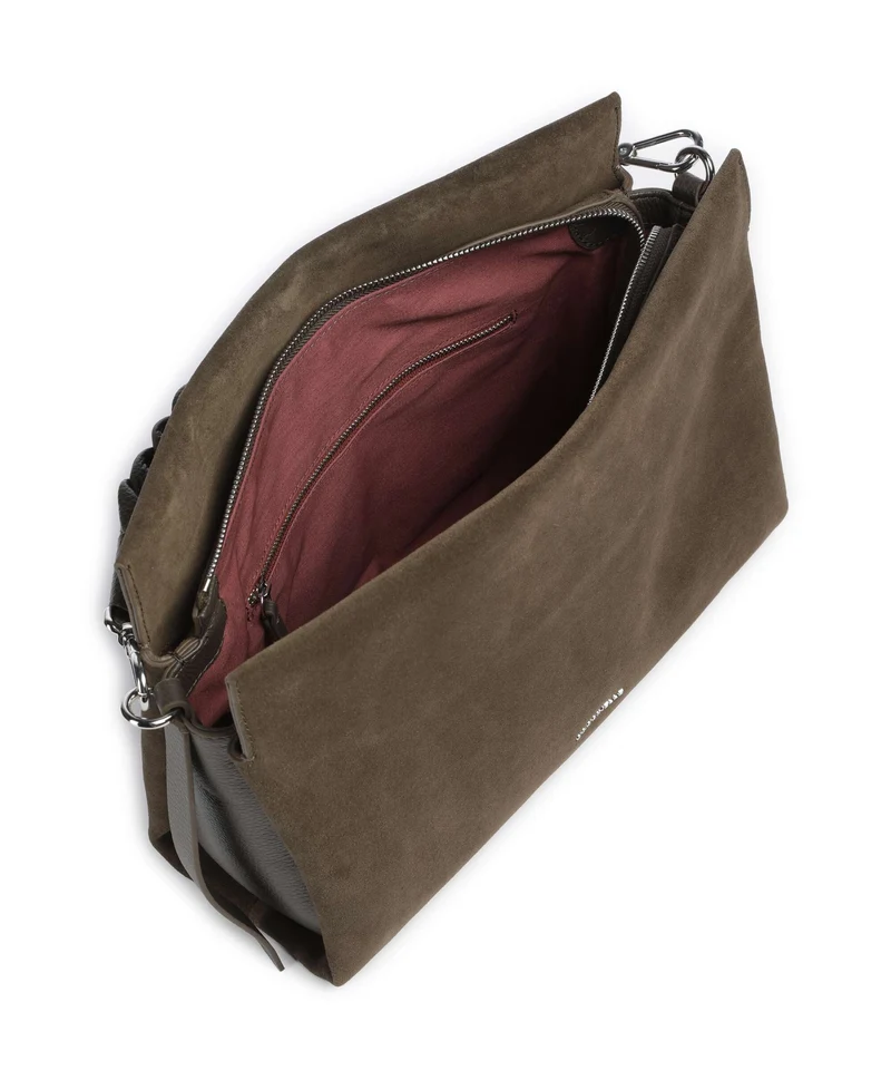 Coccinelle Boheme Suede Beuteltasche fango