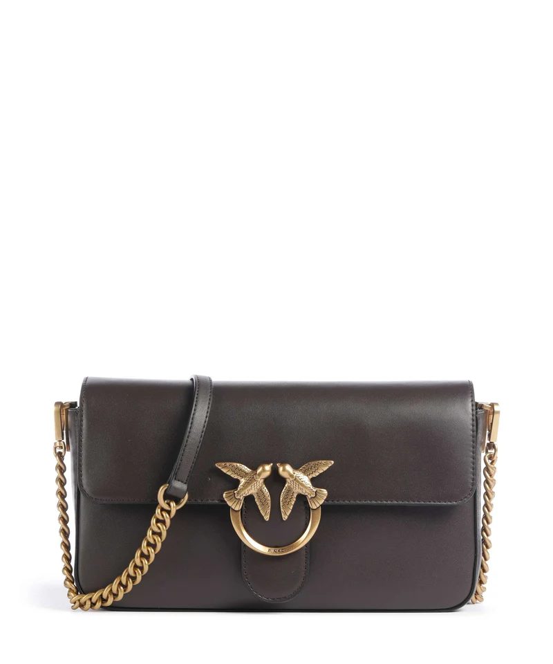 Pinko Love One Classic Slouchy Umhängetasche marrone marasca/antique gold