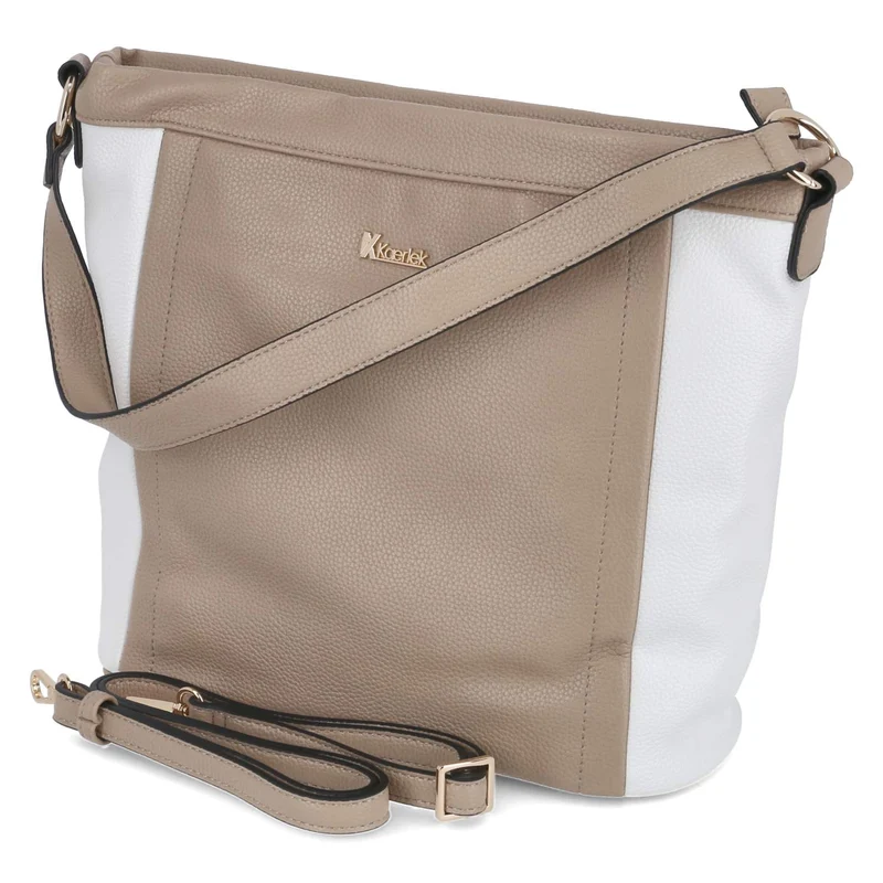 Schultertasche Beige
