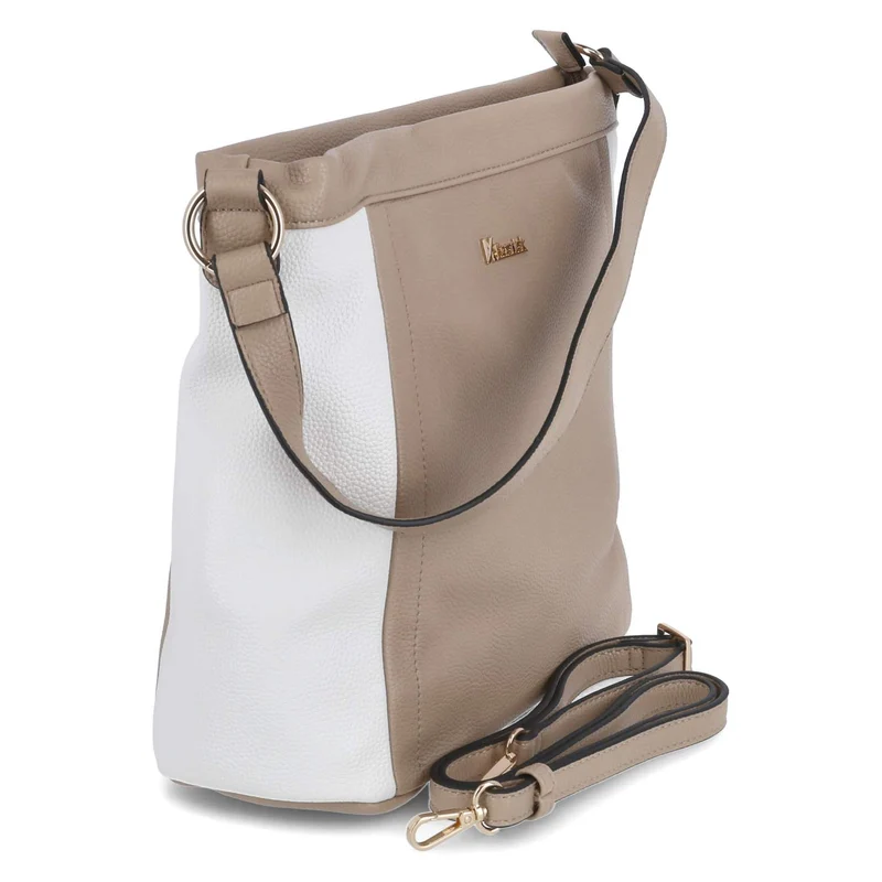 Schultertasche Beige