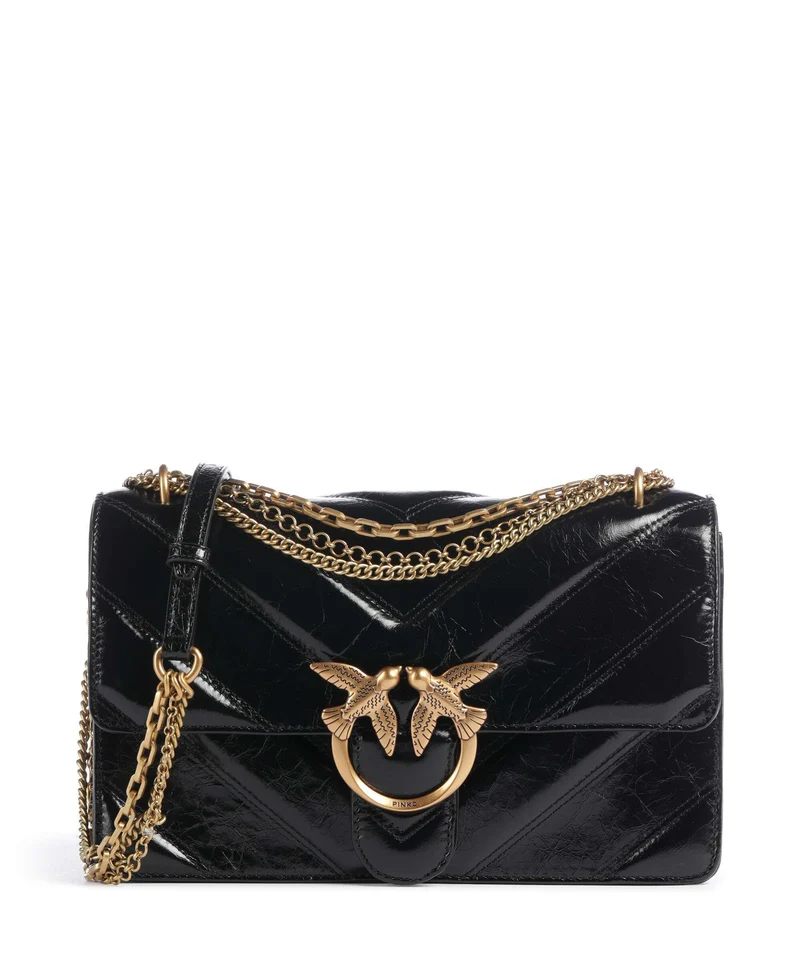 Pinko Love One Classic Schultertasche nero/antique gold