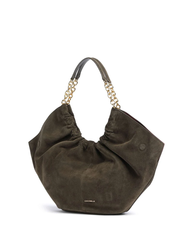 Coccinelle Smash Suede Beuteltasche fango
