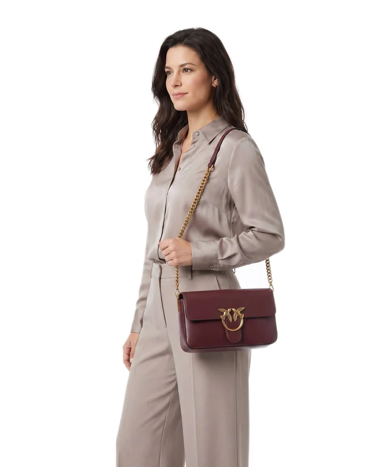 Pinko Love One Classic Slouchy Umhängetasche ribes intenso/antique gold