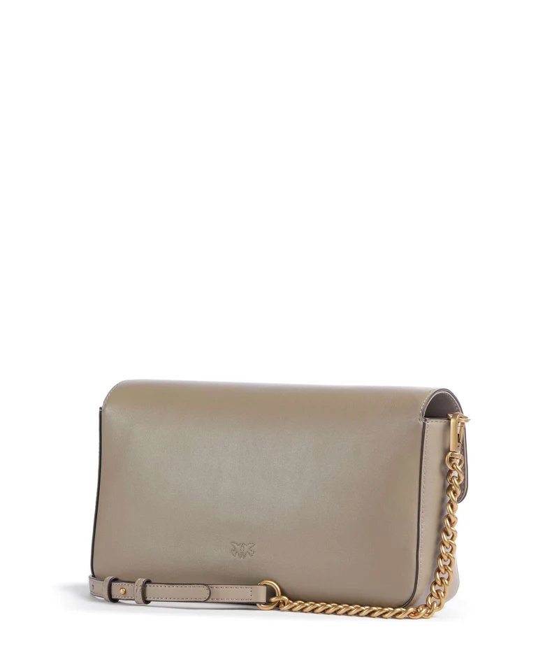 Pinko Love One Classic Slouchy Umhängetasche grigio talpa/antique gold