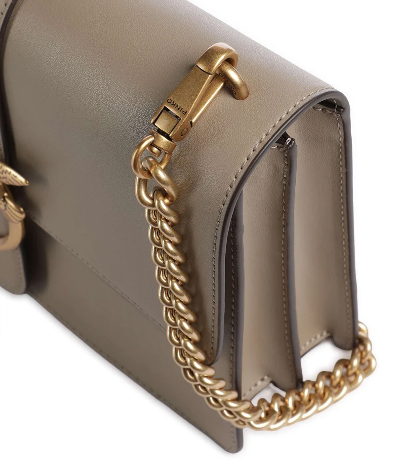 Pinko Love One Classic Umhängetasche grigio talpa/antique gold