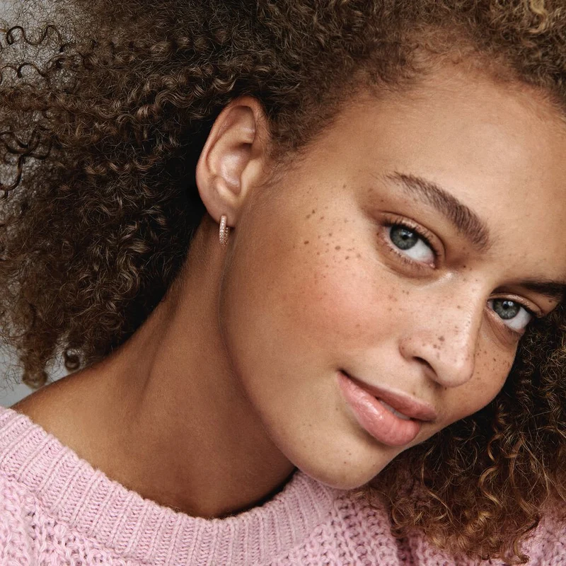 Pandora Signature damen Creolen 585 Rosévergoldung 286317C01