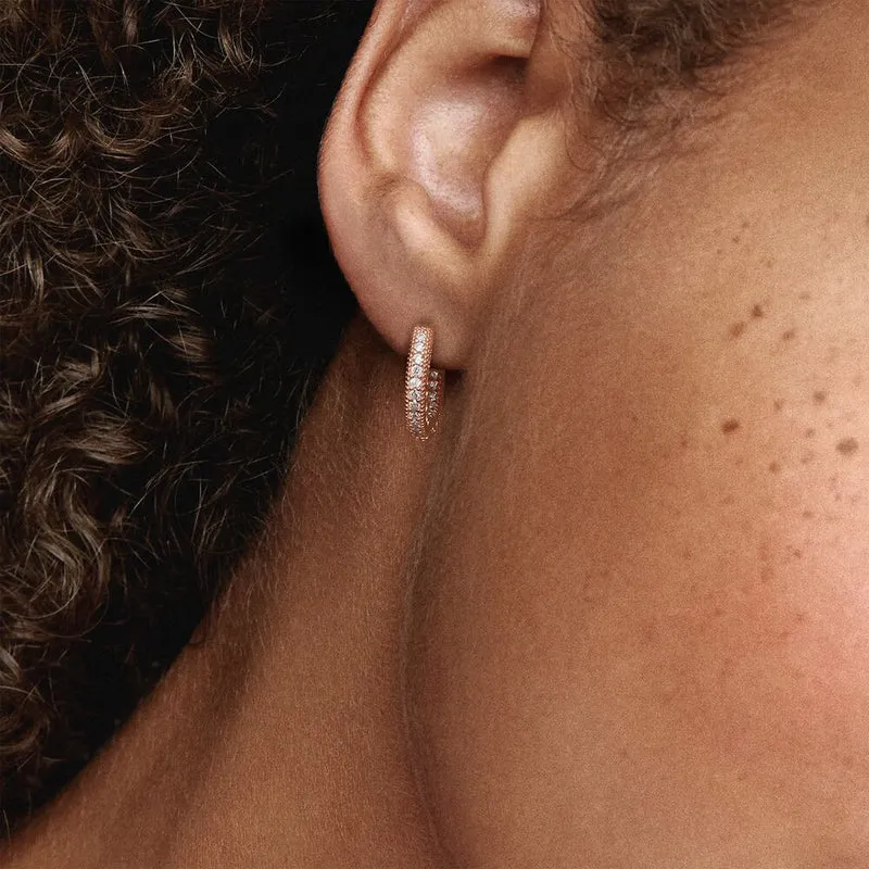 Pandora Signature damen Creolen 585 Rosévergoldung 286317C01