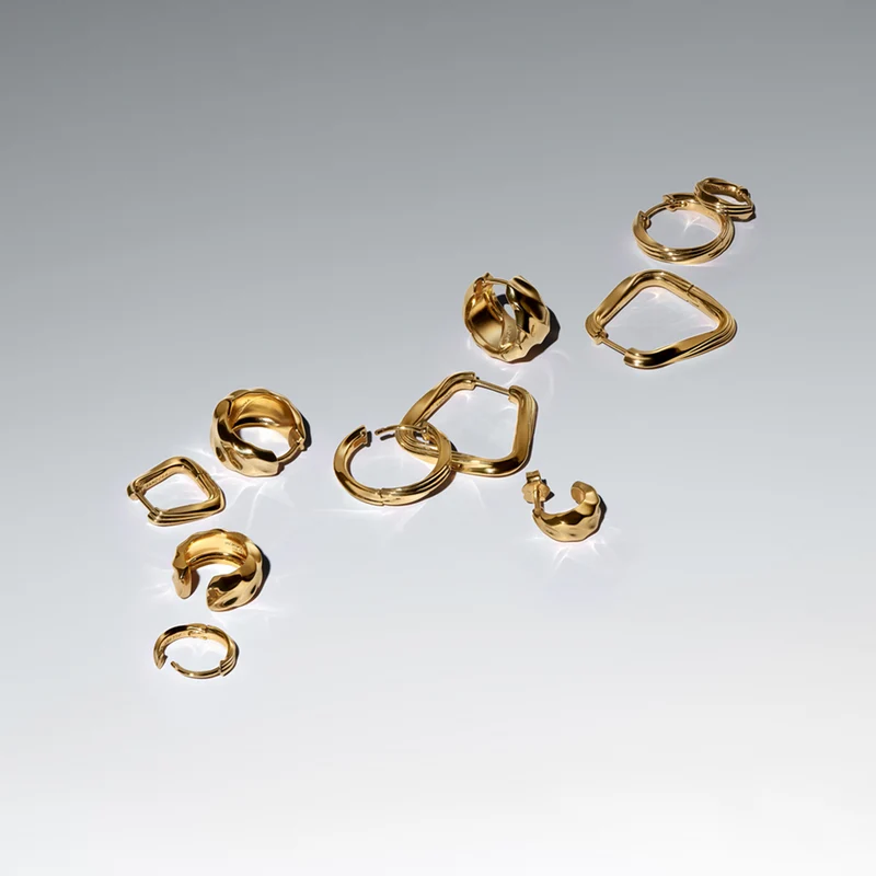 Pandora Essence Gold Plated Twisted Large Triangle Hoops 263876C00