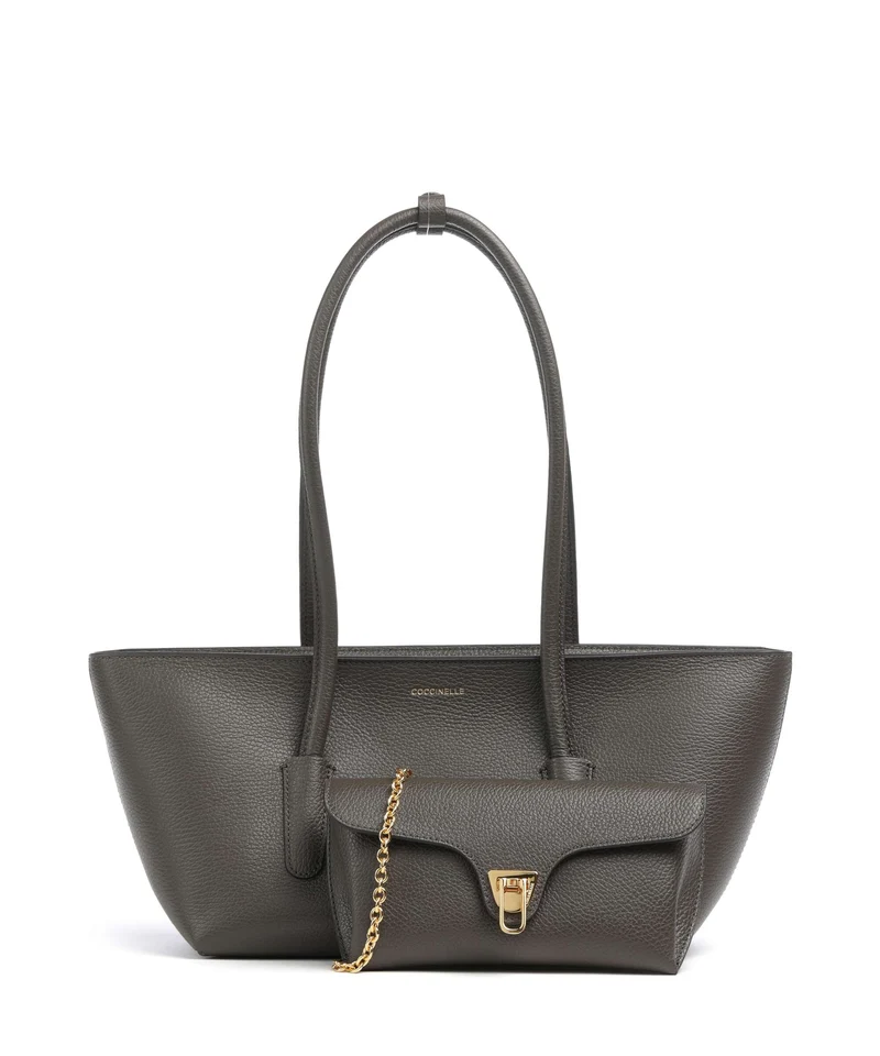 Coccinelle Beat Double Schultertasche fango