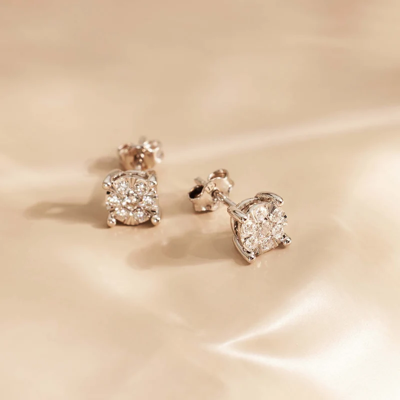 Isabel Bernard De la Paix Hanaé 14 Karat | Weißgold Ohrstecker | Diamant 0.16 Karat | IBD360016