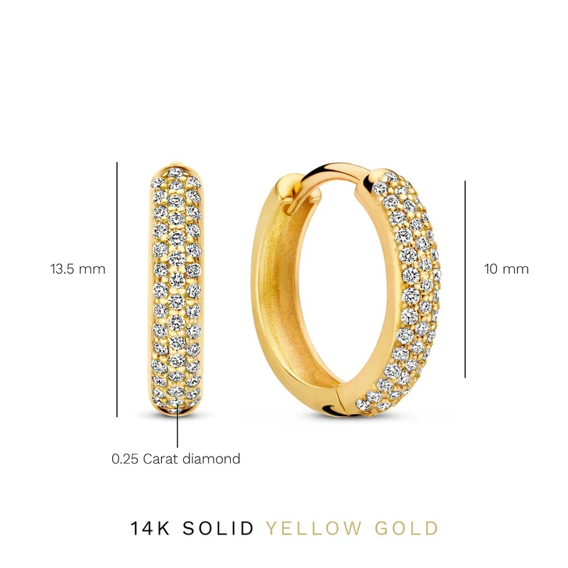Isabel Bernard De la Paix Laure 14 Karat Gold Ohrringe Mit Diamant 0.25 Karat | IBD360030