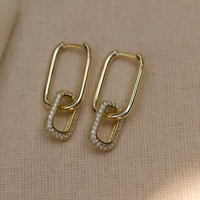 Karma 925 Sterling Silberen Goldfarbene Zirconia Densely Creolen H232GP