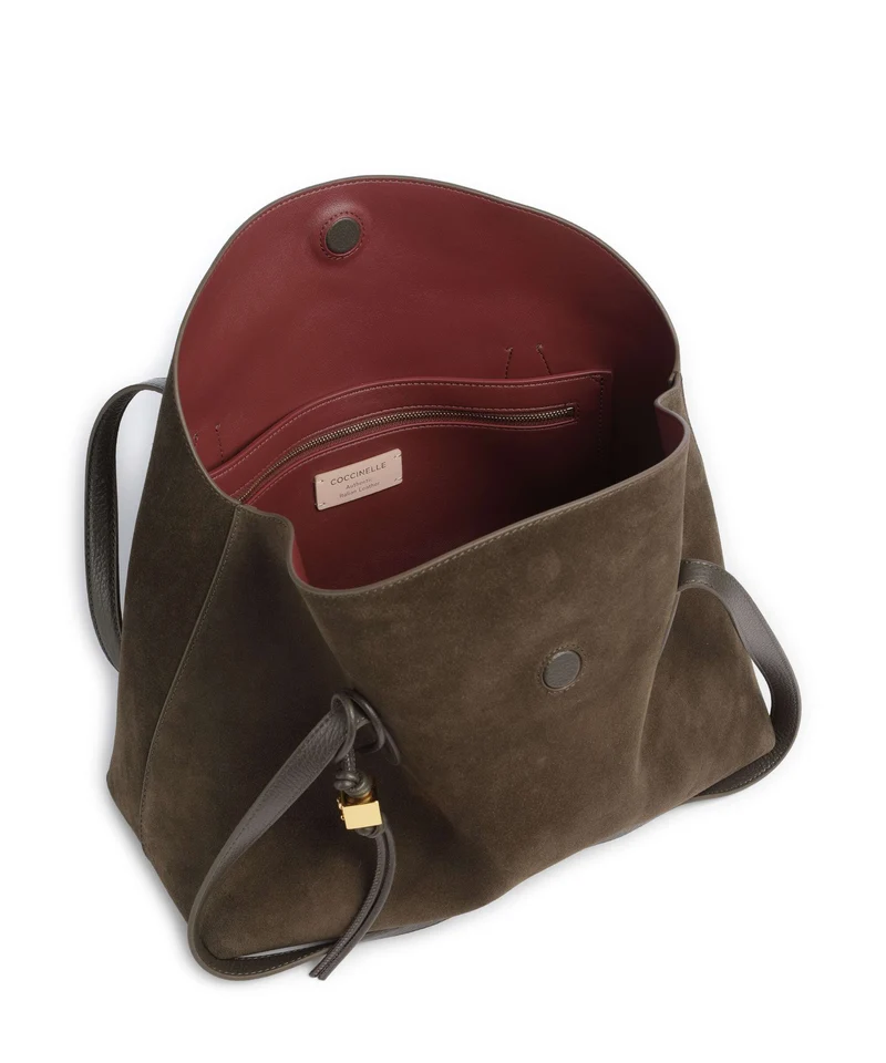 Coccinelle Thess Suede Shopper fango
