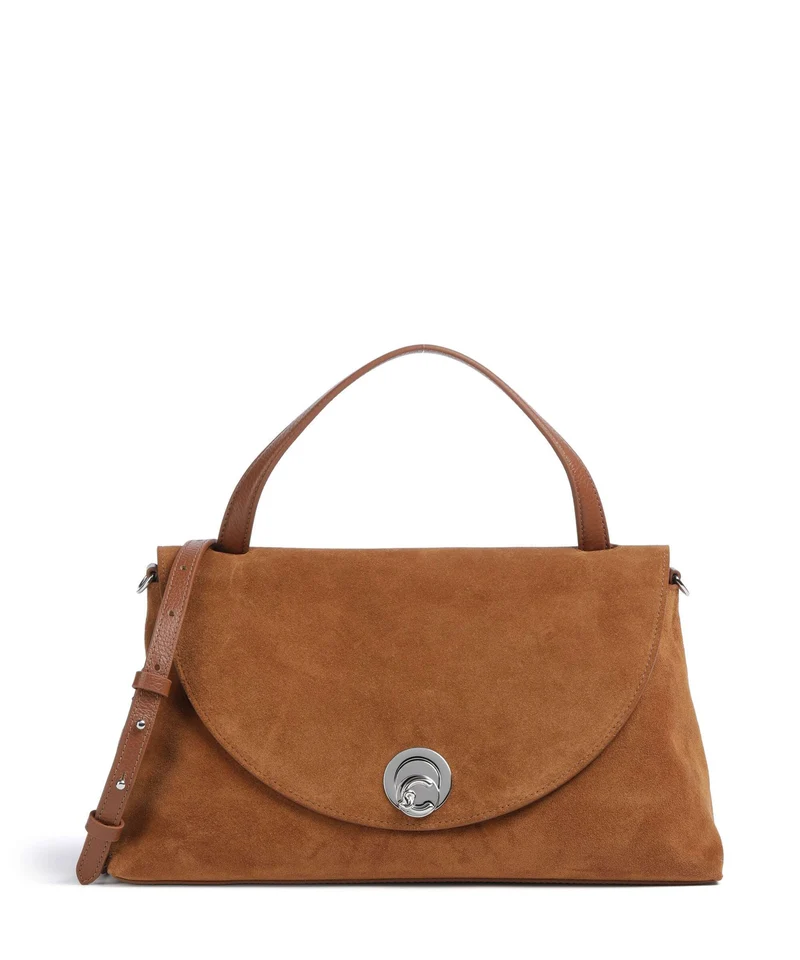 Coccinelle Nikla Suede Handtasche cognac