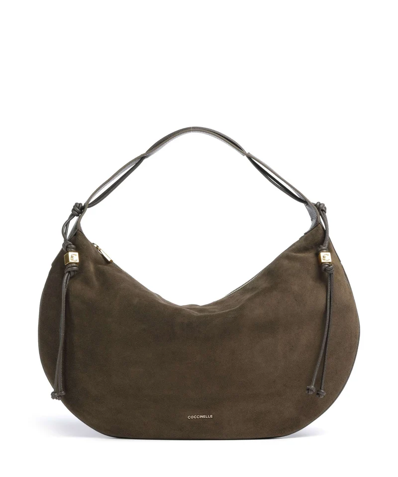 Coccinelle Thess Suede Beuteltasche fango
