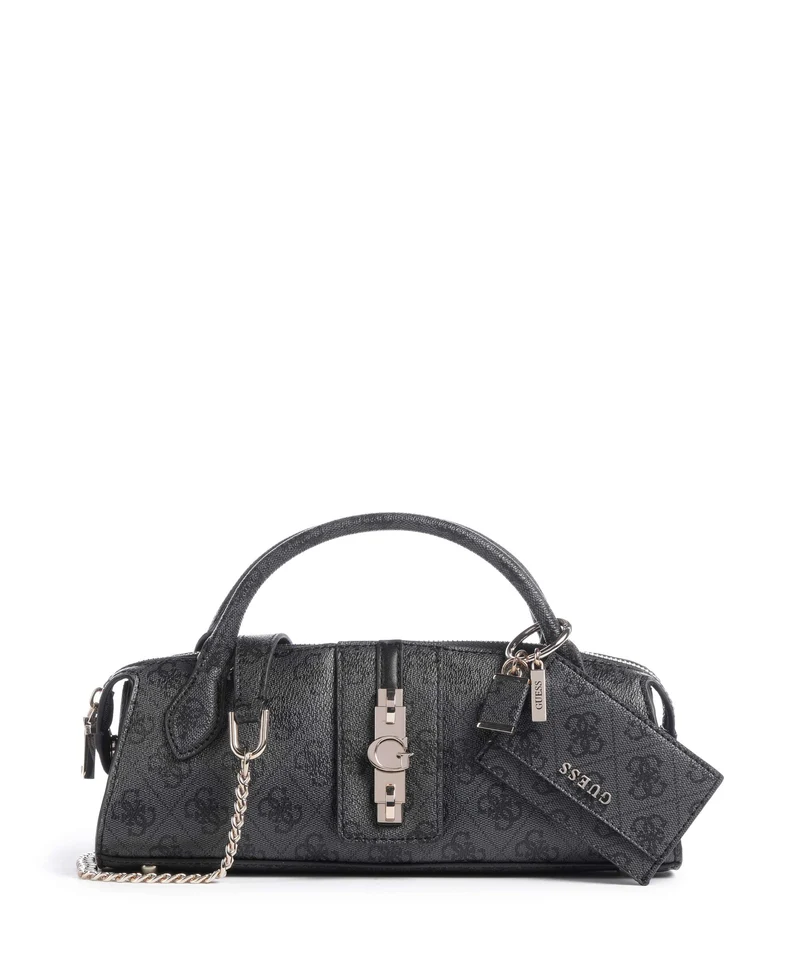 Guess Yvonne Logo Mini Handtasche coal logo
