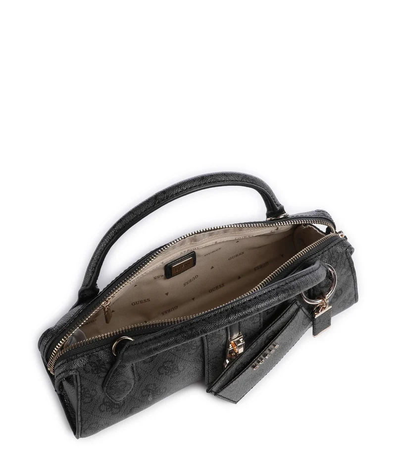 Guess Yvonne Logo Mini Handtasche coal logo